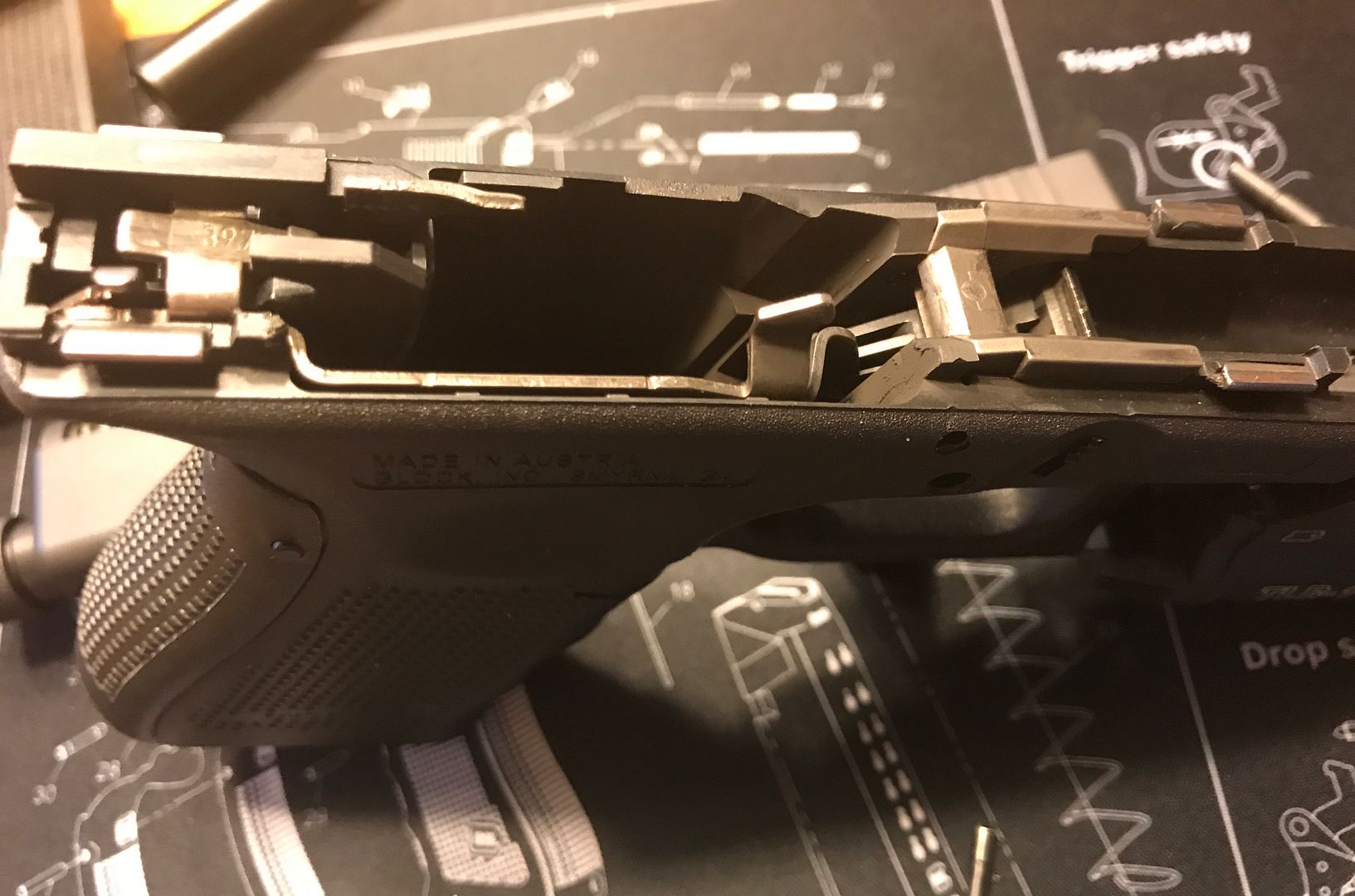 Gen5 G19 trigger mech housing and trigger bar will fit in a Gen 4 Glock