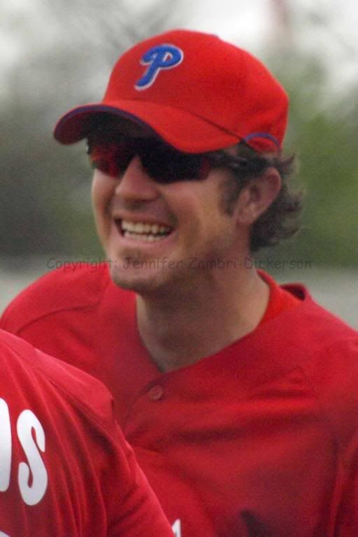 Chase Utley in a rare moment, laughing and smiling!