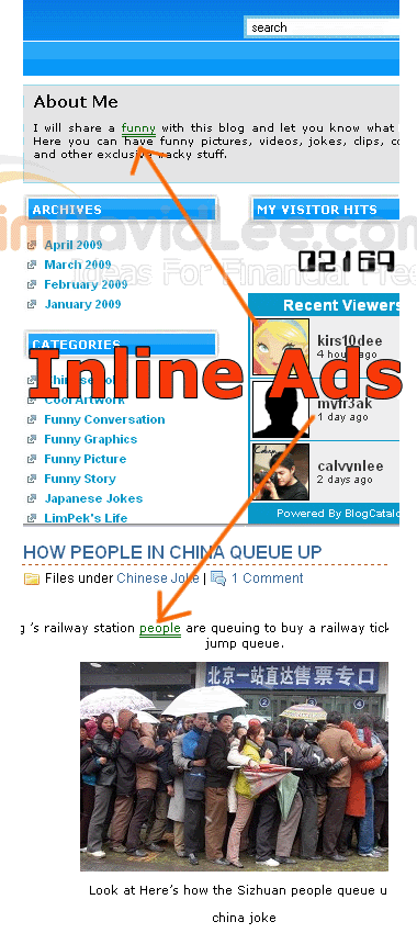 inline text ads