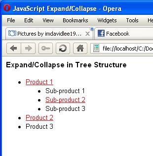 javascript expand and collapse