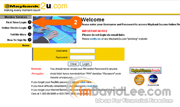 maybank first time log in