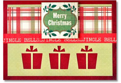 How to make a Merry Christmas Holiday Card from DCWV Christmas Stack & Fiskars Punch