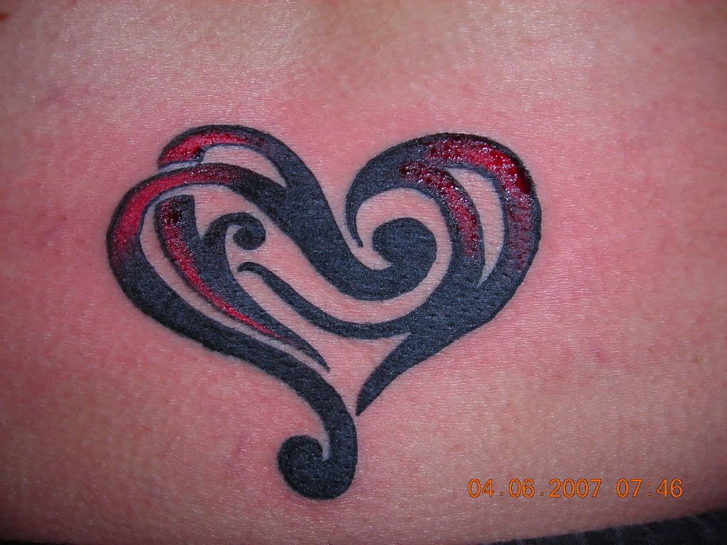 Heart tattoos on hip