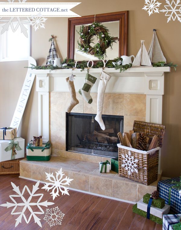 Christmas Mantel Decorating Ideas – Link Party | The Lettered Cottage