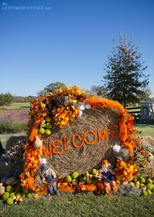 Halloween Hay Bales | The Lettered Cottage