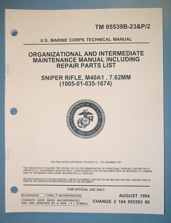 WTS USMC Sniper rifle manuals