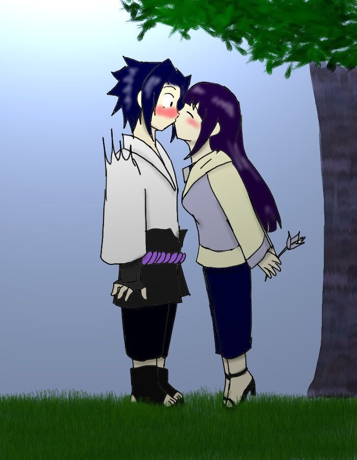 SasuHina Hinata Gives Sasuke A Surprise Kiss Photo By AnimexGirlX