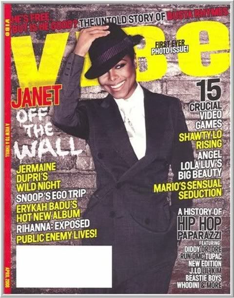 Janet Jackson dressed as Micheal covers and is featured in the photo issue 