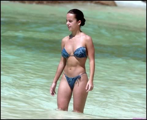 French singer Alizee was pictured in a bikini on a beach recently