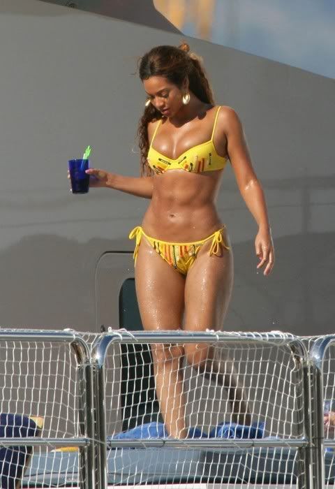 Beyonce Knowles White Bikini