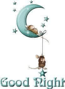 mouse hanging from moon good night Pictures, Images and Photos