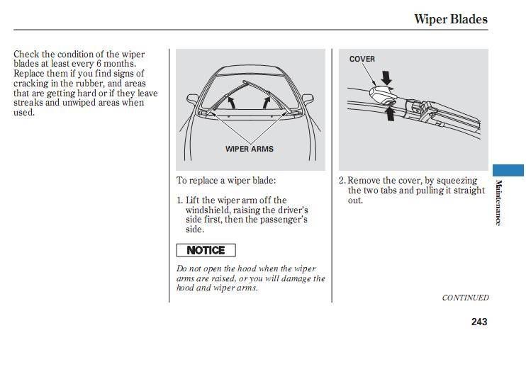 2006 Honda civic sedan wiper replacement #2