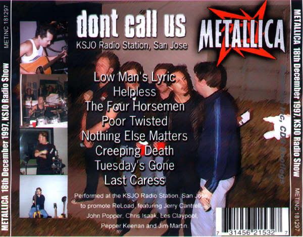 metallica radio ksjo metal acoustic don't call us we'll call you
