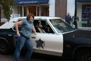 CajunMama wearing Joe’s Jeans posing with The Blues Brothers of Legends Show in Branson, MO  copyright 2008 Shannon Hurst Lane