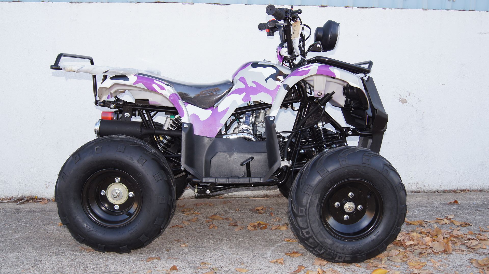 New Purple Camo 125cc Utility ATV quad 4 Wheeler Auto w Reverse Free 