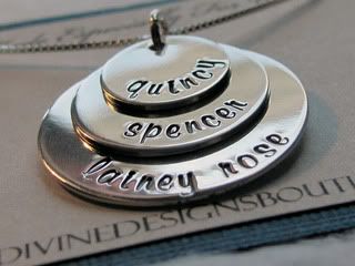 Sterling Impressions Handstamped Triple Layered Name Necklace