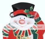   AND FLOYD Hand Painted Snowman Merry Christmas Canape Plate  