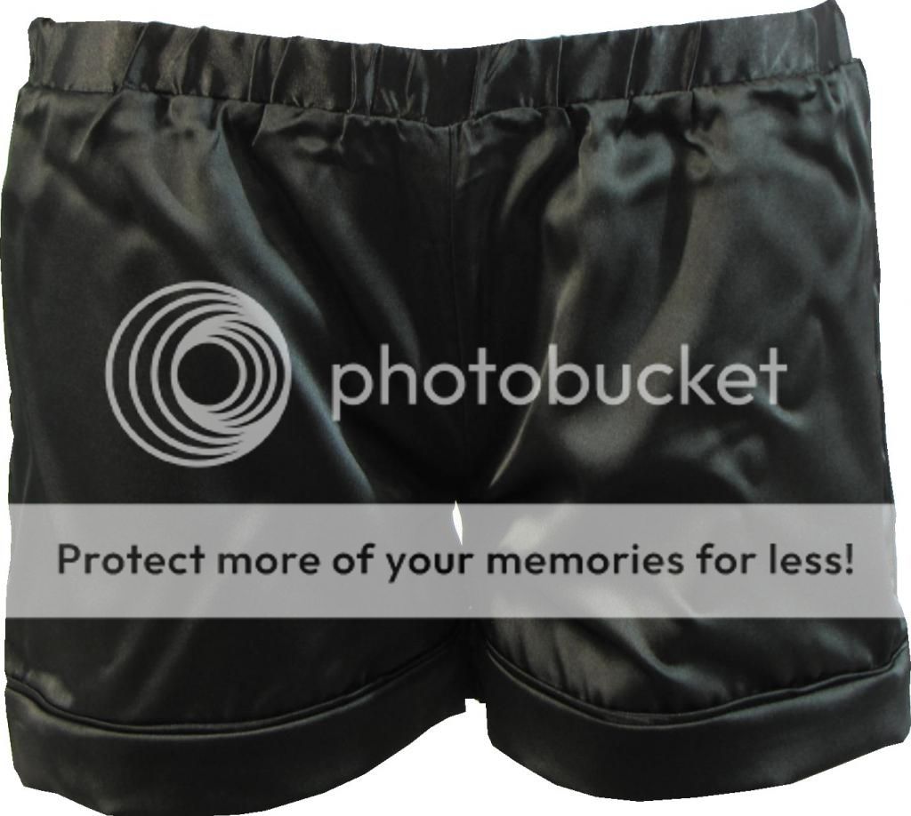 Plus Size Unisex Satin Boxer Shorts Sleepwear Purple Black Green Sizes