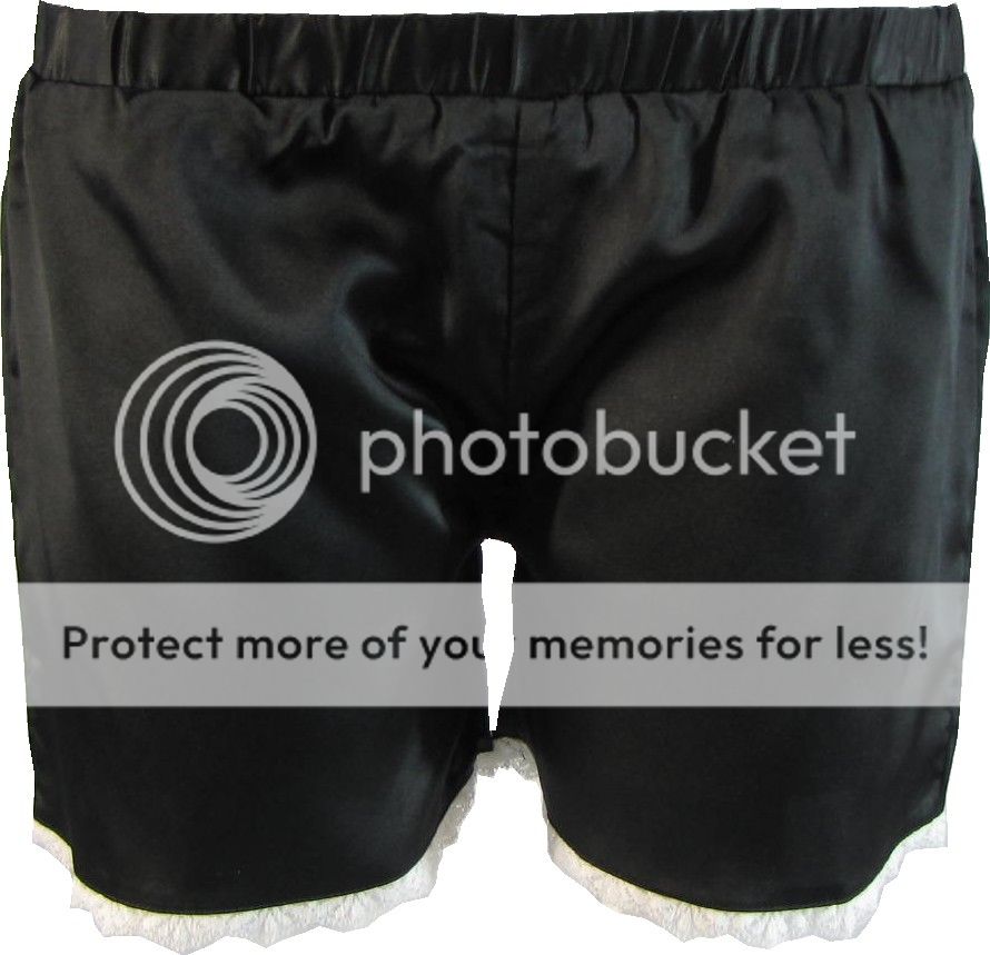 Plus Size Unisex Satin Boxer Shorts Sleepwear Purple Black Green Sizes