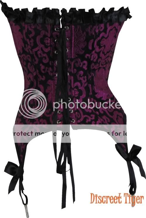 Corset Burlesque Brocade Rich Purple Black New DTS00621