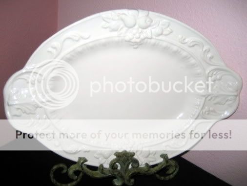 PIZZATO Embossed White Serving Platter Made in Italy  
