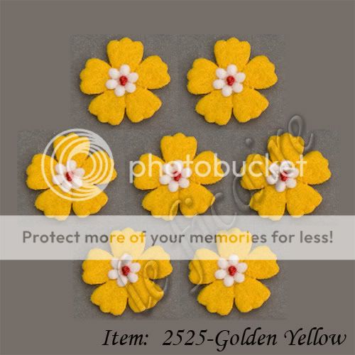 Felt Flower Appliques Embellishments Crafts G Yellow  