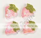 Organza Butterfly Beaded Appliques Embellishments Pink  