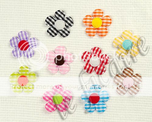 Gingham Flowers Appliques Dolls Sew On Crafts Mix A  