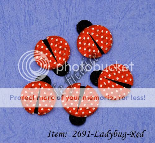 Satin Ladybugs Ladybirds Appliques Cards Crafts x40 Red  