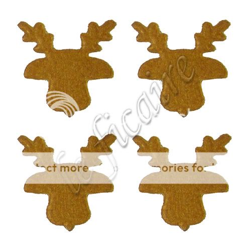 Felt Reindeer Head Xmas Appliques Motif Cards 50 Brown  