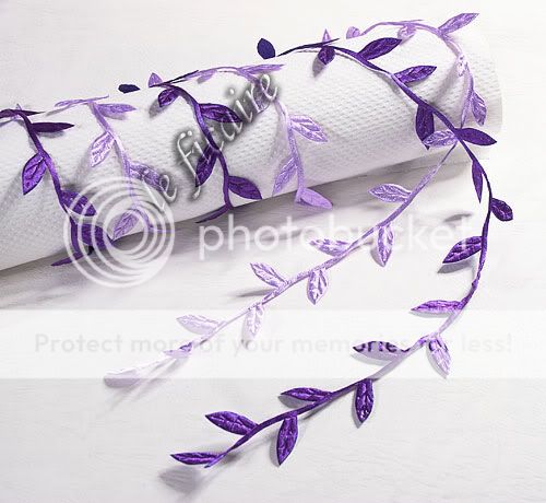 Satin Leaf Leaves Vine Foliage Ribbon Lace Sewing Trims Violet 