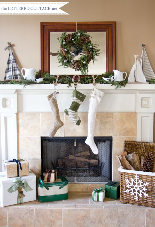 Christmas Mantel - The Lettered Cottage