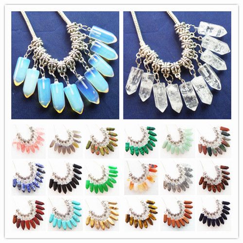 2Pcs Arco Iris De Titanio Cristal Facetado Oval Colgante Perla 48x10x8mm CG628