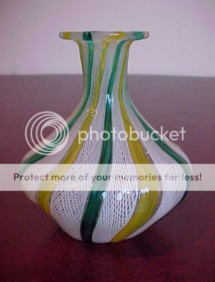 Vintage Italian   LATTICINO   Murano Glass Vase  