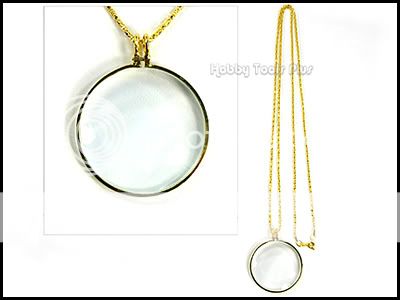 5x Jewelers Gold Loupe Pendant Magnifier w/ Chain  