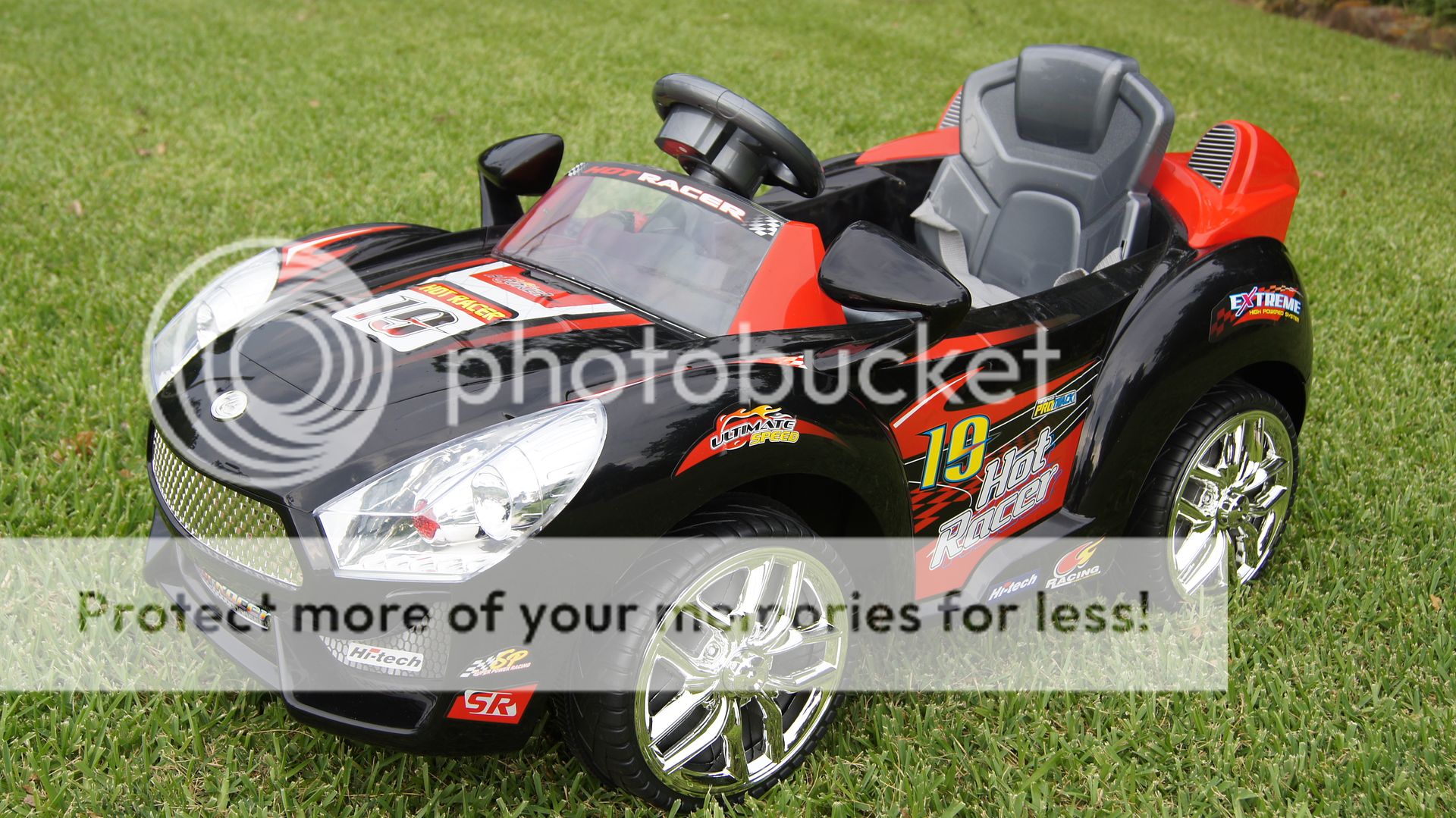 Jet Black Kids Ride on Car 6V Battery Power Sports Car R C Wheels 6V 10AH  RC