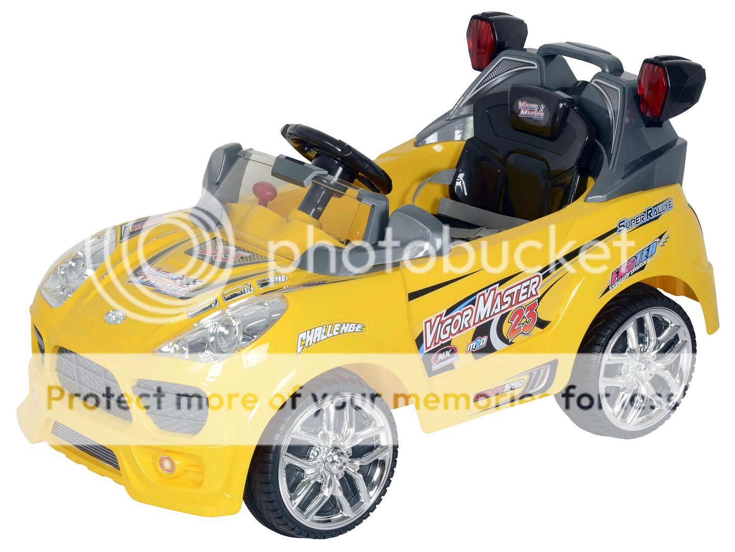 Sporty Yellow Kids Ride on Car 6V Battery Turbo 23 Power Car R C Wheels 6V 10AH