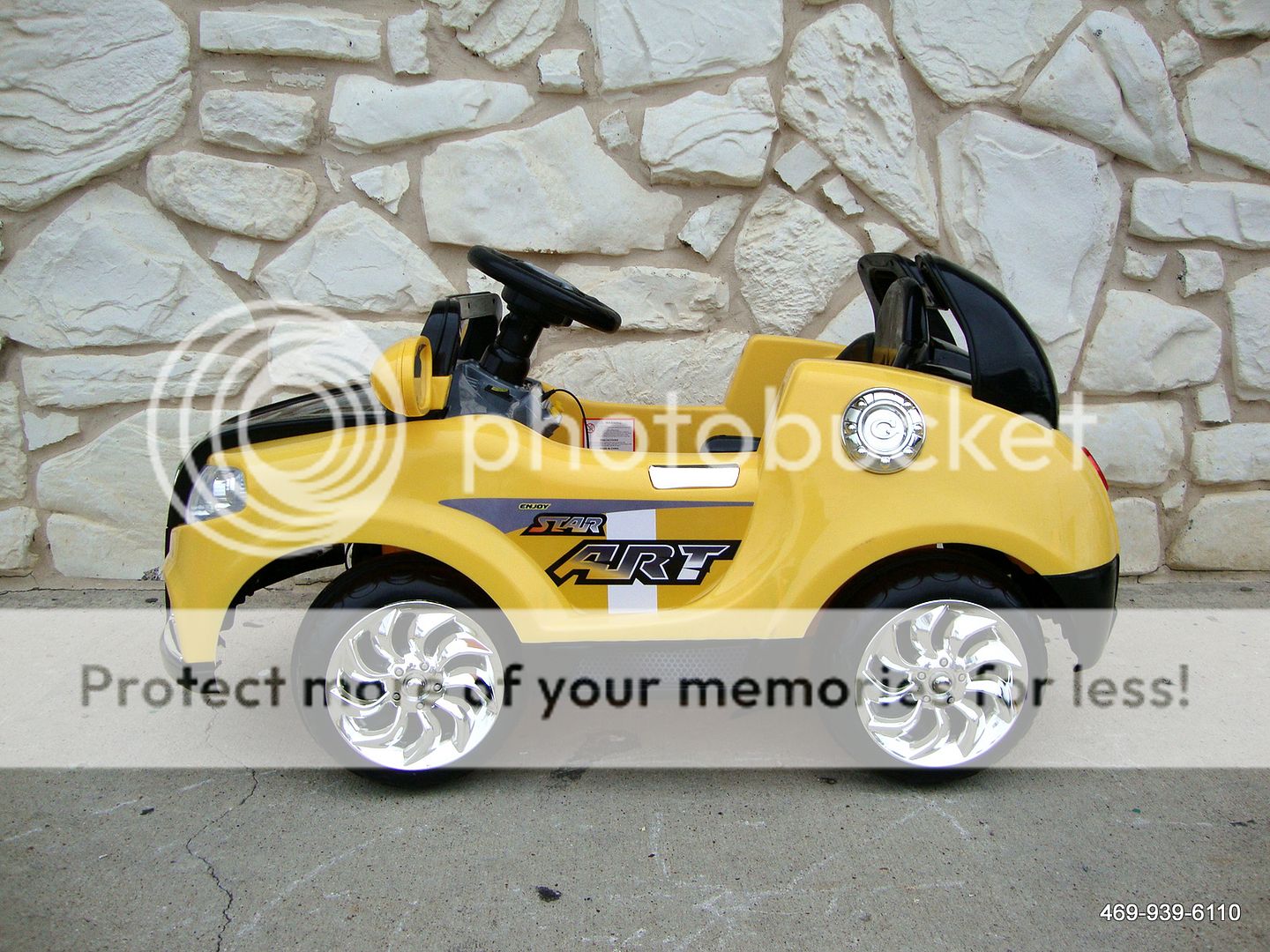 Sporty Yellow Ride On Car Power 6V Wheels Battery Remote Controlled 