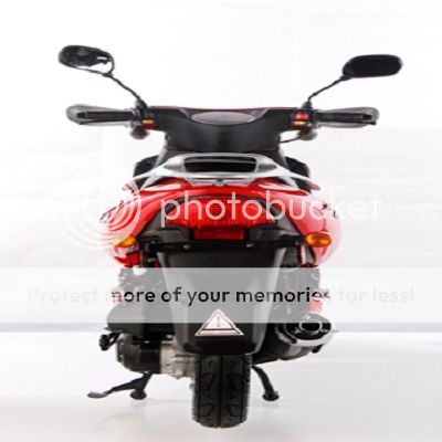 Hot Red 50 cc Gas Powered Scooter 49 cc Gas Classic Moped Free Trunk 