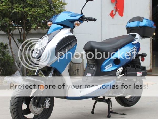 Blue 150cc Gas Scooter Moped 149cc 12 Rims ABS Disc Brake with Trunk