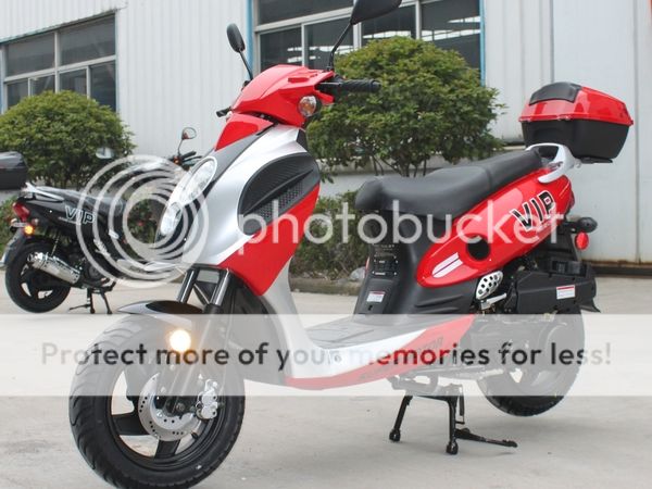 2012 Bright Red 150cc Gas Scooter Moped 149cc 12 Rims ABS Disc Brake 