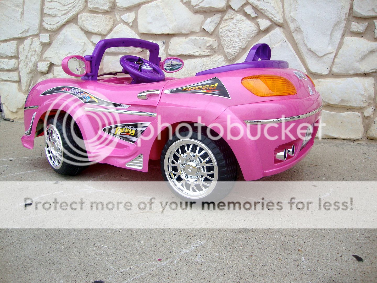 Girls Pink Radio R/C Power Kids Ride On Sports Car 6v  