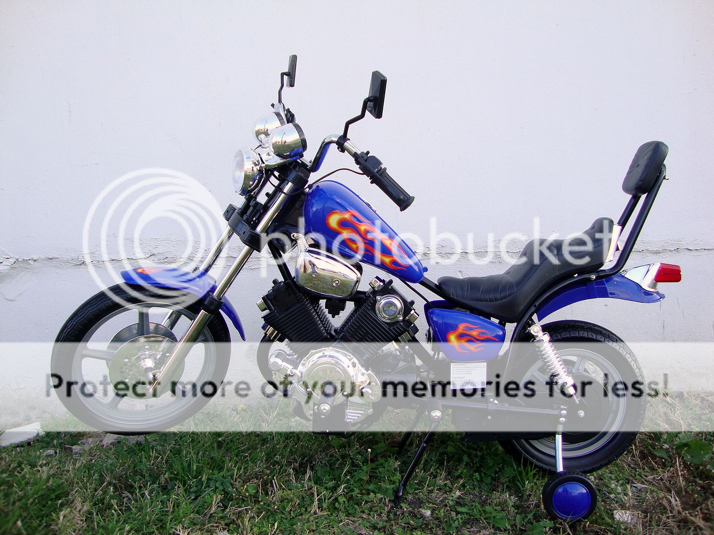 Harley Ride on Motorcycle Wheels Blue Electric Bike 4 MPH 6V