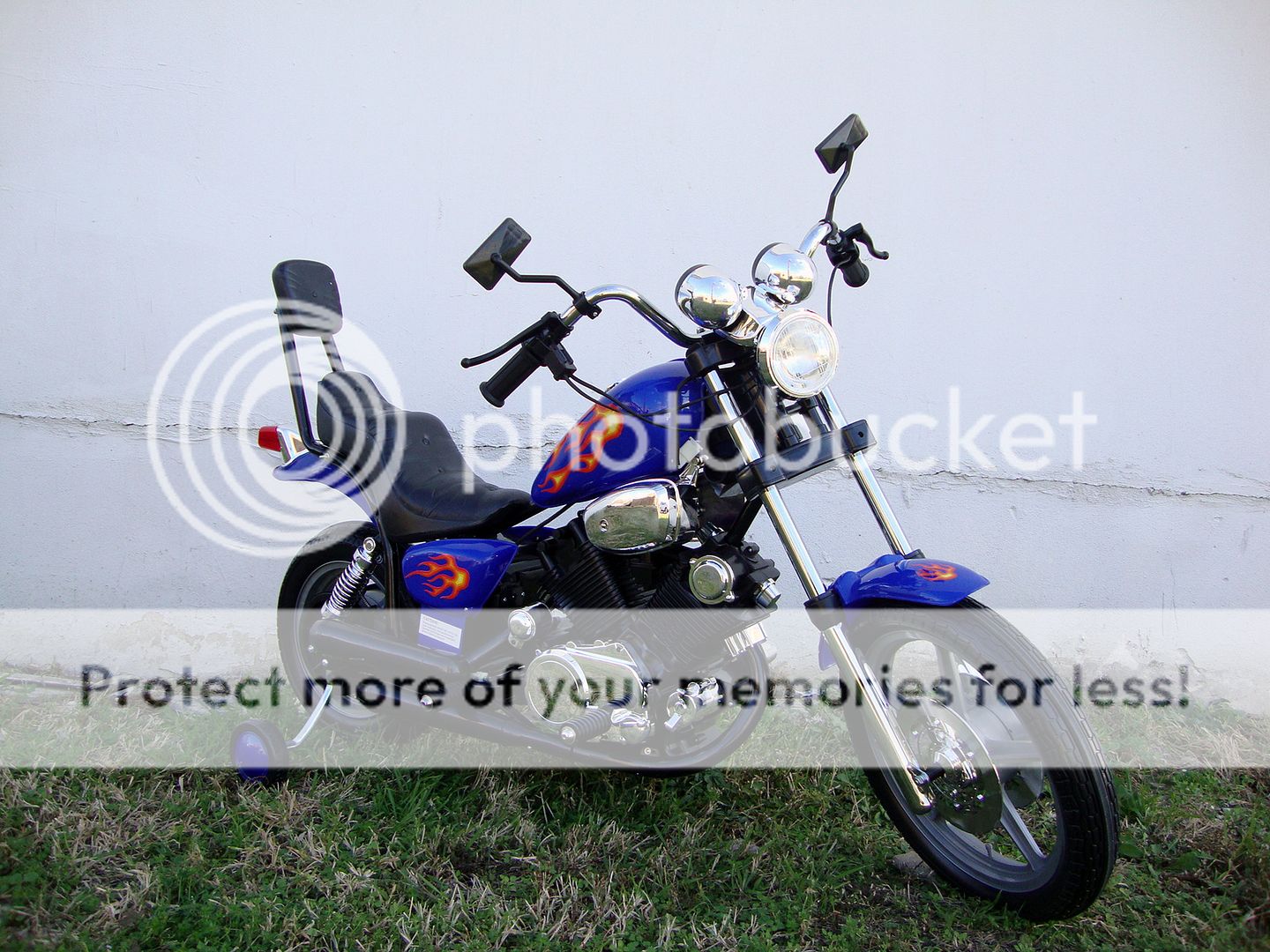 Harley Ride on Motorcycle Wheels Blue Electric Bike 4 MPH 6V