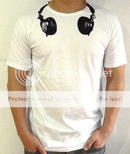 Dj Headphones MIX Retro Rave Party T Shirt Technics L  